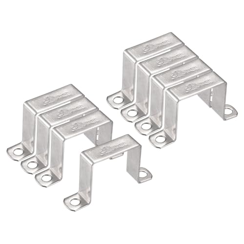 TA-VIGOR 8Pcs U Shaped Connector Bracket, 50mm x 50mm Stainless Steel Bracket Stainless Steel Pipe Clamp