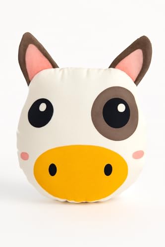 PUM PUM Small Cow Face Plush Soft Toy for Kids – Cute & Cuddly Bird-Shaped Stuffed Animal – Lightweight & Huggable Play Toy (Multicolor)