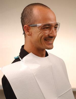 CrosstexWERUECBL POLYBACK Contour Bib Patient Towel, 3-Ply, 18" x 22" Size, Blue (Pack of 400)