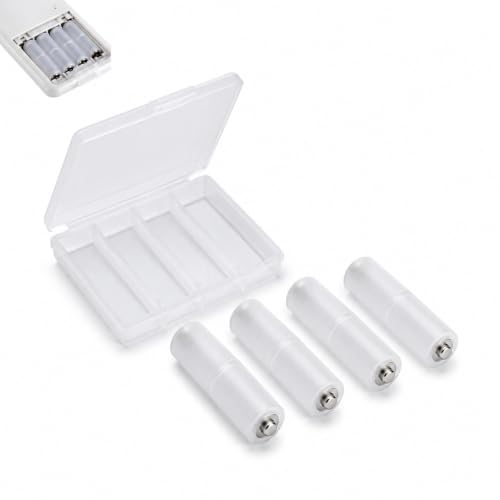 Image of Street27 AAA to AA Battery Adapter Converter (4 Pcs) - Snap-in Size Holder Case for Flashlights, Toys, Remotes & Electronic Devices - Lightweight PP Material Converter (Cells Not Included)