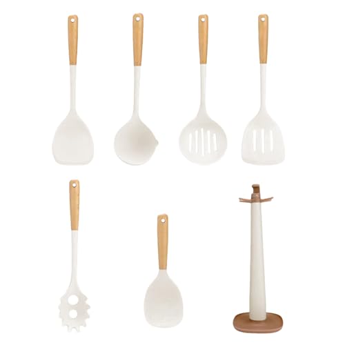 Sghtil - Juego de espátulas de cocina, juego de utensilios de cocina, espátula de silicona resistente al calor de calidad alimentaria para hornear Pastelería Fritura