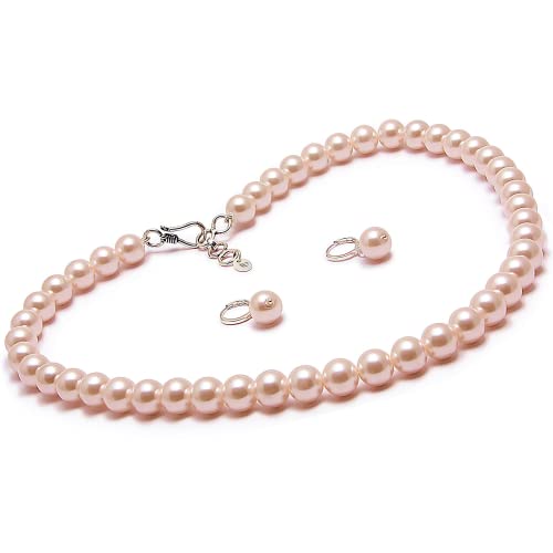 Taruna Biyani Non-precious Metal Silver Plated and Pearl Necklace Mala Set for Women