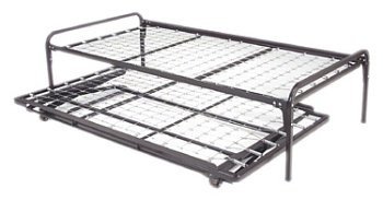 Dream Solutions USA Twin Size Dark Black Metal Day Bed (Daybed) Frame & Pop Up Trundle