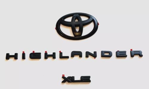 Image of Genuine Toyota 2020 & Newer Highlander XLE Black Blackout Emblem Overlays Kit PT948-48201-02