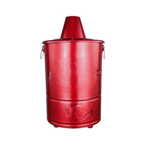 ZXDTVFGN Incinerador de Papel de Acero Inoxidable con Tapa para fogatas. Ideal para Quemar Basura, Hojas y Hojas en Exteriores. Ideal para el hogar y el jardín. (Extra Grande, Rojo).