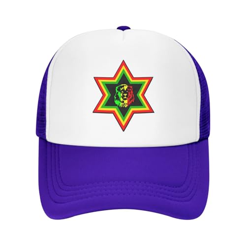 Rasta Star of David Lion of Judah Trucker Hat Snapback Mesh Baseball Cap Unisex2