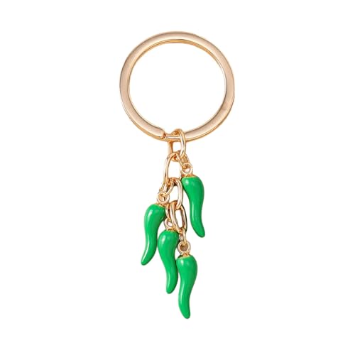ミニチュア唐辛子キーホルダー鮮やかな合金ぶら下げ飾りコンパクトデザインホルダー旅行唐辛子キーホルダー