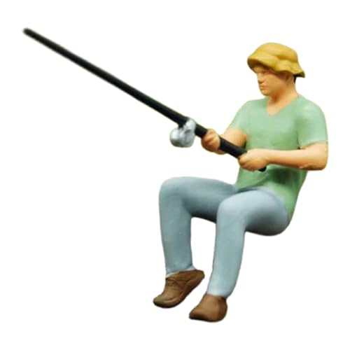 Accessoires de scène miniatures et figurines de simulation de pêche en résine