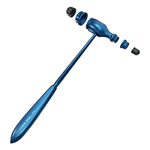 DocCheck Reflexhammer Klopp nach Trömner – Metallgriff, Neurologische Griffspitze für Dehn- und Hautreflexe, Schwerer Hammerkopf, einfache Desinfektion, in verschiedenen Farben erhältlich (Blau)