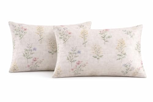 Image of DECORUM Cloud Cotton Double Bedsheet Floral Print with 2 Pillow Covers | 244 TC | Ultra Soft Feel | Premium Comfort | Breathable & Skin Friendly | for Bedroom (90 x 90 Inches)