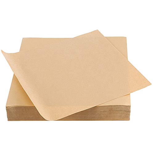 ZEONHEI 500 PCS 114 Inch Squares Wax Butcher Paper Food Grade Deli Paper Sheets Grease Resistant Wrapper with Single Side Film Covering Sandwich Wrapping Paper for Pastries Cookies