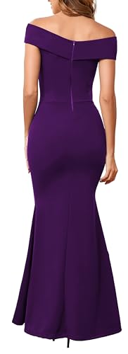 Image of Elegant Formal Maxi Dress for Women Sexy Purple Evening Long Dresses Fashion Cocktail Party Dress for Wedding Guest