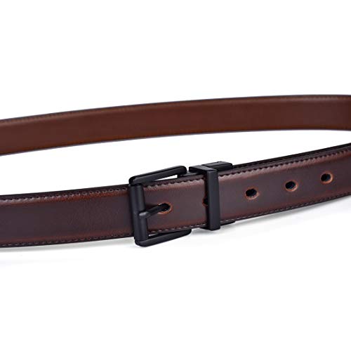 Image of Beltox Men's Belt Dress Casual Reversible Leather 1.1 inch w Roller Buckle Rotated