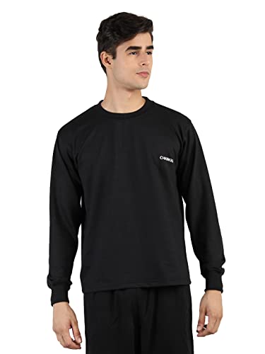 Image of CHKOKKO Men's Terry Cotton Loose Fit Full Sleeves Regular Fit T-Shirt