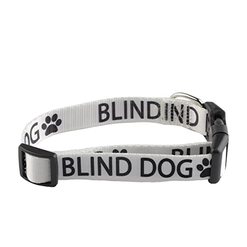 CENWA Blind Dog Collar Blind Dog Alerts Blind Dogs Special Needs Dog Adjustable Dog Collar (White Blind Dog)