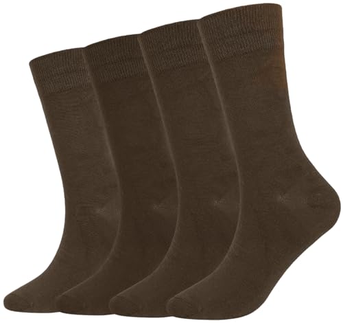 Dress Socks for Men, 4 Pairs Comfortable Crew Moisture Wicking Men Socks, Seamless Stretchy Casual Sports Socks
