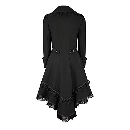 Nlaayong Manteau Steampunk gothique avec dentelle, femme baroque victorien à boutons, vintage,...