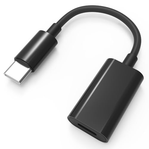 USB C Adapter Compatible with Lightning Headphone for iPhone 16/16Pro/15/15 Pro Series, iPad Pro, MacBook Pro and Others, Also Support Charging and Data.