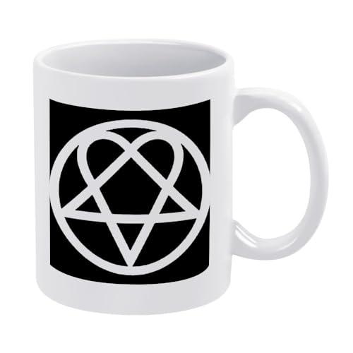 Maravillosa Tazas Heartagram Taza de Cerámica Impresa Taza Cerámica para Café y Té Cocina 330ml