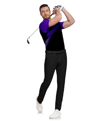 JACKETOWN Mens Polo Shirts Short Sleeve Print Dry Fit Performance Moisture Wicking Casual Collared Golf Shirts3