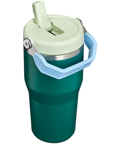 Image of STANLEY IceFlow 2.0 Flip Straw Tumbler with Handle 20 oz | Twist On Lid and Flip Up Straw | Leak Resistant Water Bottle | Insulated Stainless Steel | BPA-Free | Emerald Honeydew
