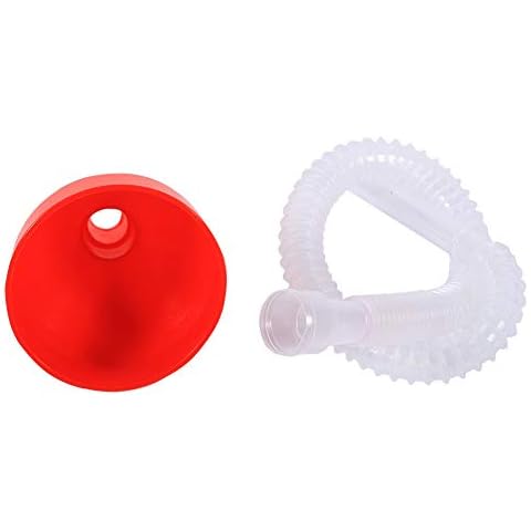 Otufan Plastic Funnel Set, Universal Mini Red Flexible Funnel Automotive Car Motorcycle Truck Van Vehicle Plastic Filling Funnel with Soft Pipe Spout Pour Fuel Oil Tool Petrol Diesel Filling Funnel Cover