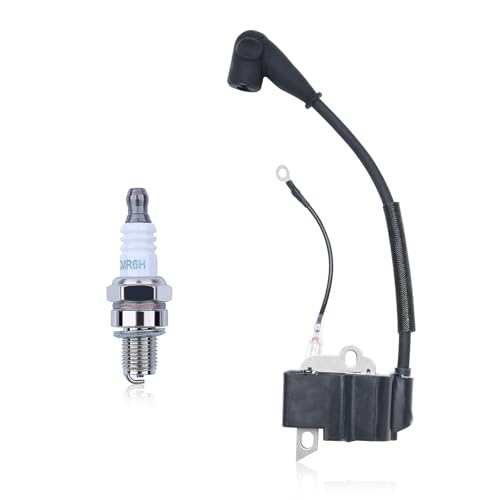 AUMEL Bobine d'allumage pour Stihl FS240r FS240 FS360 FS410 Débroussailleuse, avec Bougie d'allumage, 4147-400-1311 4147-400-1313