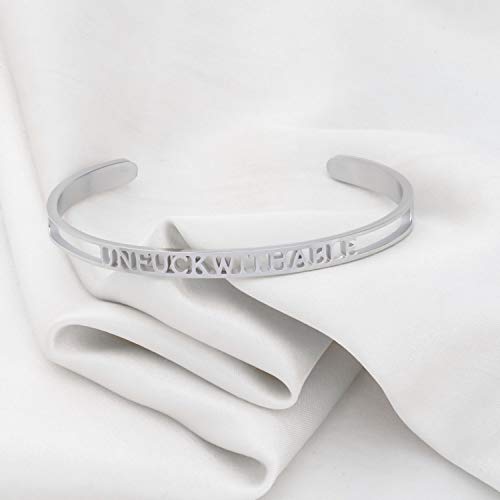 MYOSPARK Hand Stamped Unfuckwithable Cuff Bangle Bracelet Inspirational Gift for Graduate Feminist2