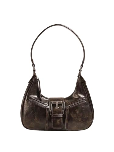 Verdusa Women's Vintage PU Leather Shoulder Bag Zipper Underarm Bags