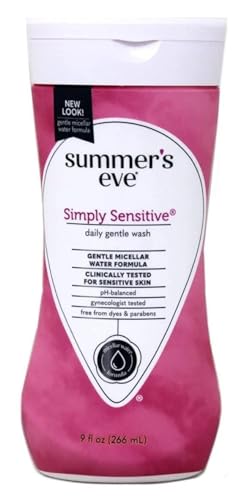 Image of Summer's Eve Cleansing Wash | Simply Sensitive | 9 Ounce | pH-Balanced | Dermatologist & Gynecologist Tested (Pack of 2)