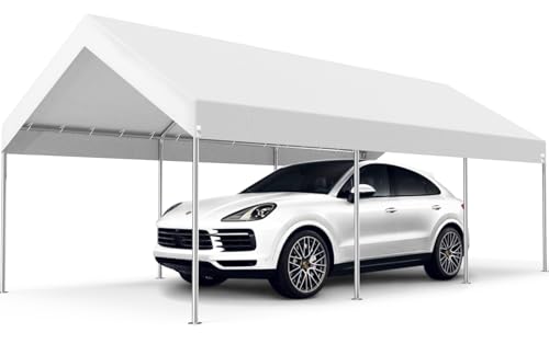 MasterCanopy 3 x 6 m verzinkter Stahl Garagenzelt Lagerzelt Gerätehaus Carport PE Dach, Weiß