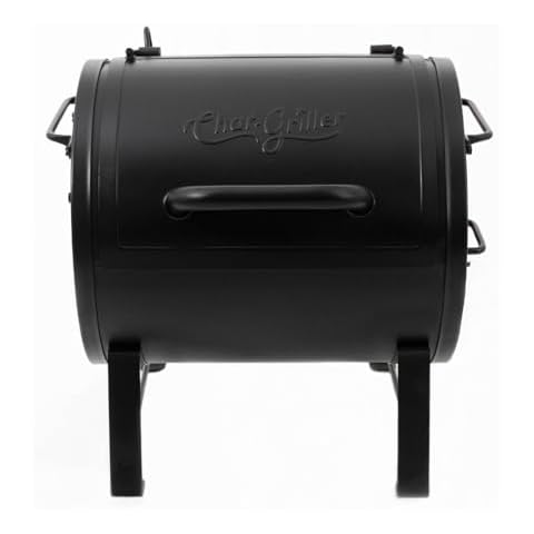 Char-Griller® Portable Charcoal Grill and Side Fire Box Attachment for Texas-Style Offset Smoking Methods with 250 Cooking Square Inches in Black, Model E82424 Cover