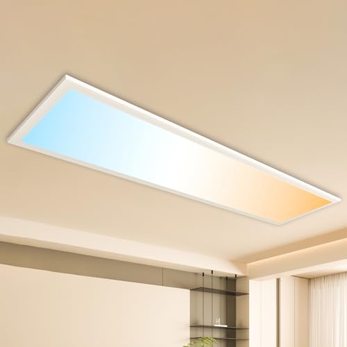 Deckenlampe Led Deckenleuchte Dimmbar Flach - 100x25CM LED Panel Lampe Decke mit Fernbedienung Nachtlicht Timer Rechteckig Leuchten 3000K-6500K 30W 2543LM für Wohnzimmer Badezimmer Schlafzimmer Büro