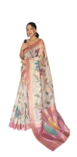 Rang Priya Pure Chanderi Banarasi Silk Saree with 3D digital