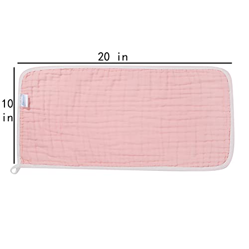 Muslin Burp Cloths for Baby 100% Cotton Large 20''X10'' 6 Layers Thicken Super Soft and Absorbent by CottCare(6 Pack,Pink) - Thumbnail 2