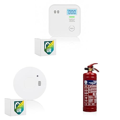 Lot Smartwares détecteur de CO FGA-13091 fumée FSM-11710 extincteur