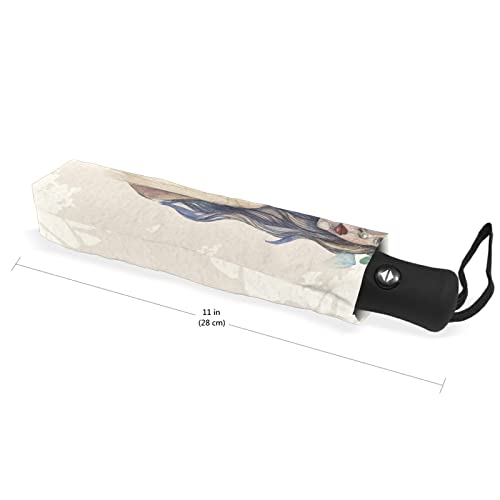 Parapluie princesse d'art aquarelle pliant de qualité supérieure