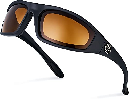 Choppers Padded Sport Sunglasses - Black, Mirrored Lens, Wayfarer Style, Full Frame, Adult Men's Sunglasses