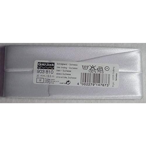 Prym 903810 Biais Satin Duchesse, 40/20mm, blanc, 3,5m