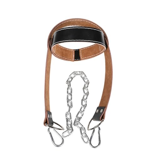 Harnais de musculation cou cuir noir entraînement cervical et fitness STOBAZA