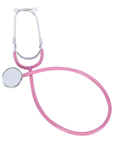 Zeayebsr Estetoscopio para Niños Funcional Rosa con Sonido Realista Estetoscopio de Juguete Infantil de Doble Cabezal para Juegos de Rol Médico y Disfraces de Doctora para Niña