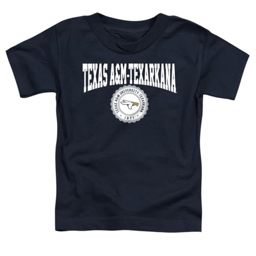 LOGOVISION Texas A&M University-Texarkana Collegiate Seal Kids T Shirt (4) for Toddler Boys and Girls, Navy