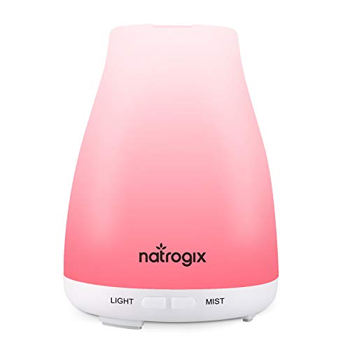 Natrogix Essential Oil Diffuser Humidifier Aromatherapy Diffuser for Essential Oils with Cool Mist Humidifying Function, LED Lights Waterless Auto Off BPA-Free