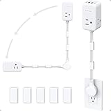 TROND Electrical Outlet Extender 360Β° Rotating Plug with 20W USB C, 36in Short Extension Cord, Wall Plug Adapter With 3 AC Outlets, Access Hard-to-Reach Outlets Use Behind Couches, Desk, White