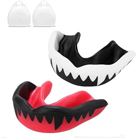 2 Stück Sport Mundschutz für Erwachsene Kinder Zahnschutz mit tragbar Hygienebox, leicht anpassbar Sport Zahnschutz Sportmundschutz für Boxen, MMA, Kampfsport, Hockey, Football, Rugby Cover