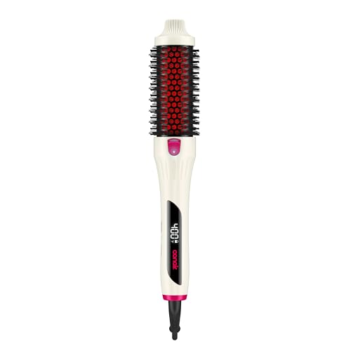Infiniti PRO CONAIR 1.5 Inch Infrared Thermal Brush - Ionic Heated Hair Styler with 4 Heat Settings up to 400F Ceramic Barrel for Volume and Curls Digital Hot Brush White