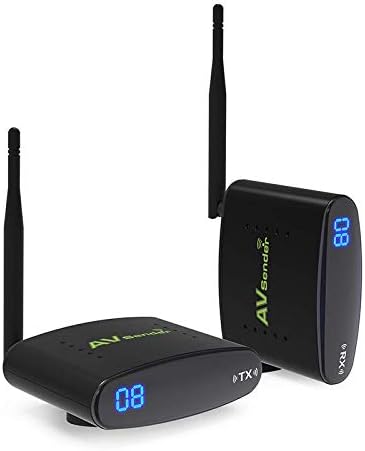 Redlution AV Sender 300M 2.4GHz 8 Channels RCA Wireless Signal Sender Transmitter and Receiver, Compatible with DVD VCR Camera