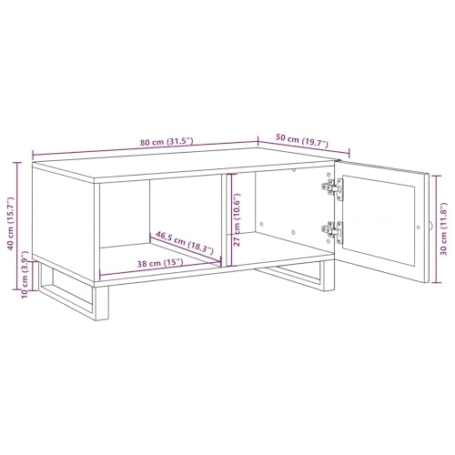 Table basse bois de mangue massif pour optimiser le rangement du salon - 3