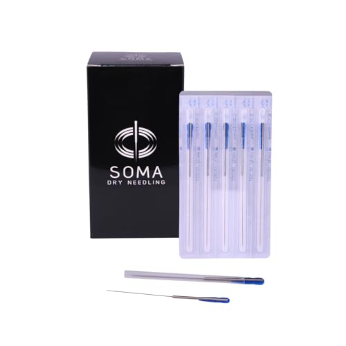 Punción Seca y Acupuntura | Acero Quirúrgico Japonés | Tubo Guía Estéril | Triple Afilado Indoloro | Caja de 100 Uds. para Fisioterapia y Acupuntura | 0.25 X 25 mm