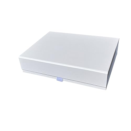 Thepaperbagstore Scatola regalo magnetica bianca di lusso, facile da montare, con chiusura magnetica/coperchio, scatola regalo adatta per matrimoni, addio al nubilato e altro ancora, 220 x 170 x 50 mm
